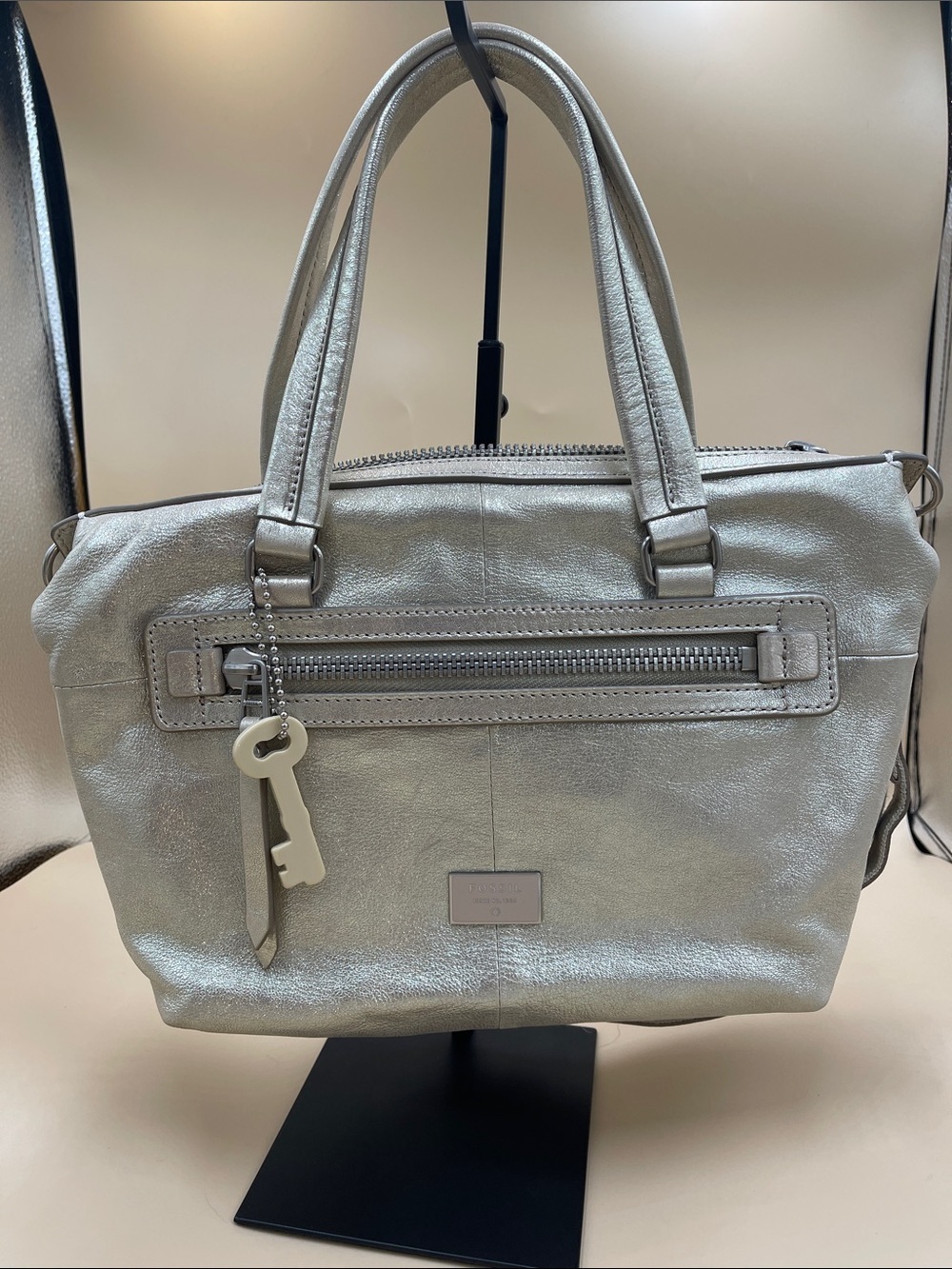 Fossil Dawson Satchel NWT Metallic Champagne Must Have for Fossil lovers